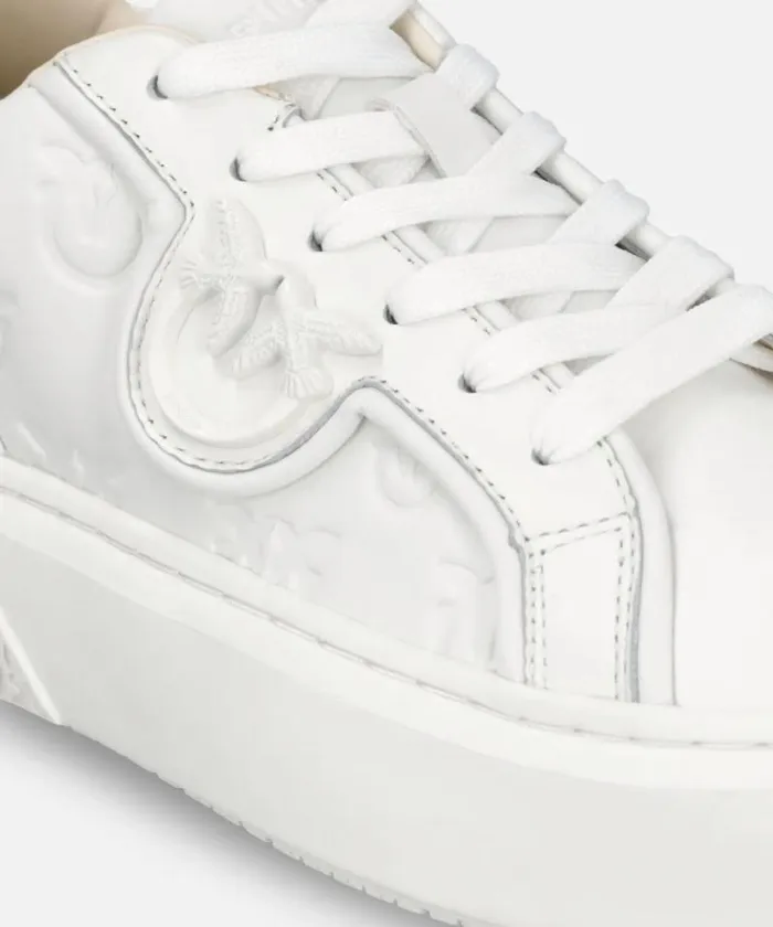Women Sneakers Pinko Platform Sneakers With Monogram Detail Milk White Women Sneakers Pinko Platform Sneakers With Monogram Detail Milk White