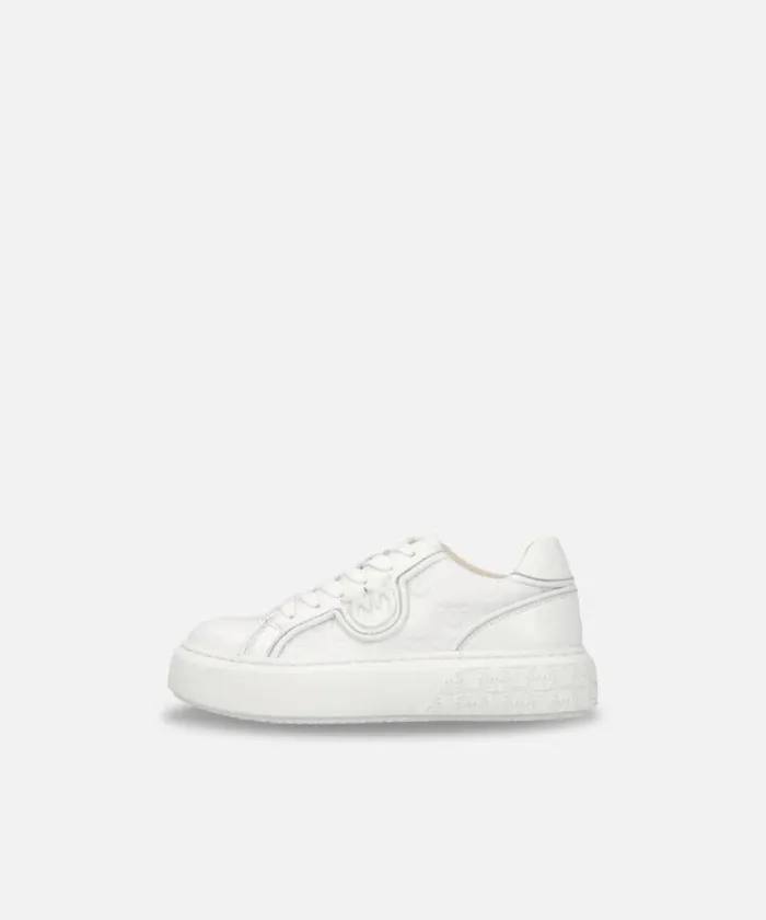 Women Sneakers Pinko Platform Sneakers With Monogram Detail Milk White Women Sneakers Pinko Platform Sneakers With Monogram Detail Milk White