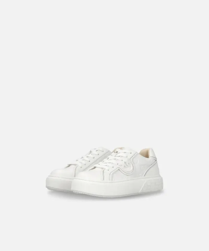 Women Sneakers Pinko Platform Sneakers With Monogram Detail Milk White Women Sneakers Pinko Platform Sneakers With Monogram Detail Milk White