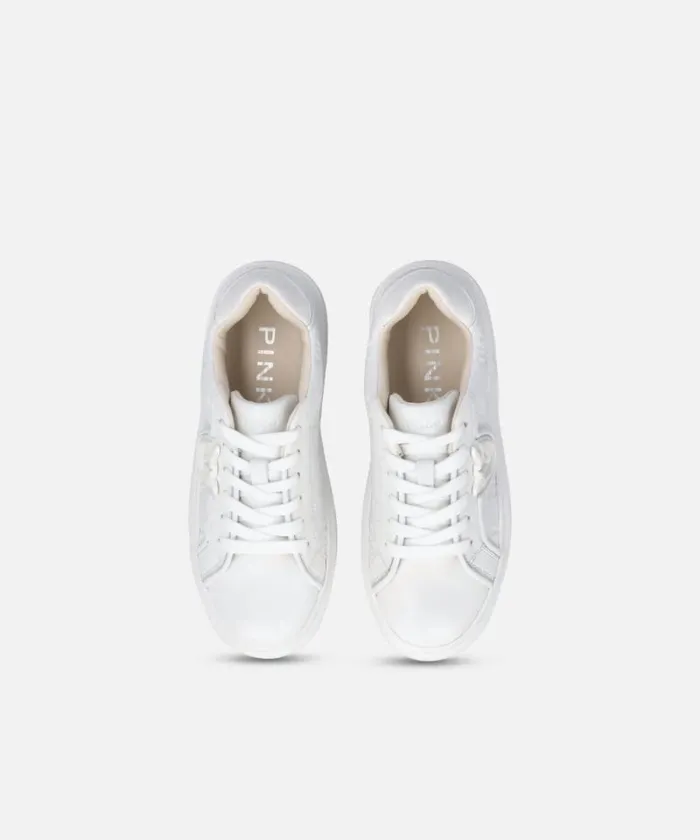 Women Sneakers Pinko Platform Sneakers With Monogram Detail Milk White Women Sneakers Pinko Platform Sneakers With Monogram Detail Milk White