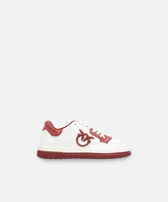 Women Sneakers Pinko Twotone Sneakers With Logo Embroidery Milkburgundy