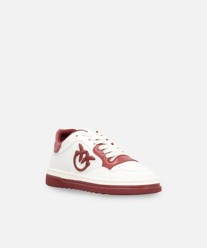 Women Sneakers Pinko Twotone Sneakers With Logo Embroidery Milkburgundy Women Sneakers Pinko Twotone Sneakers With Logo Embroidery Milkburgundy