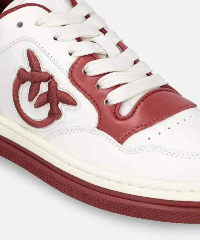 Women Sneakers Pinko Twotone Sneakers With Logo Embroidery Milkburgundy Women Sneakers Pinko Twotone Sneakers With Logo Embroidery Milkburgundy