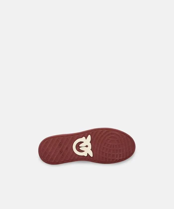 Women Sneakers Pinko Twotone Sneakers With Logo Embroidery Milkburgundy Women Sneakers Pinko Twotone Sneakers With Logo Embroidery Milkburgundy
