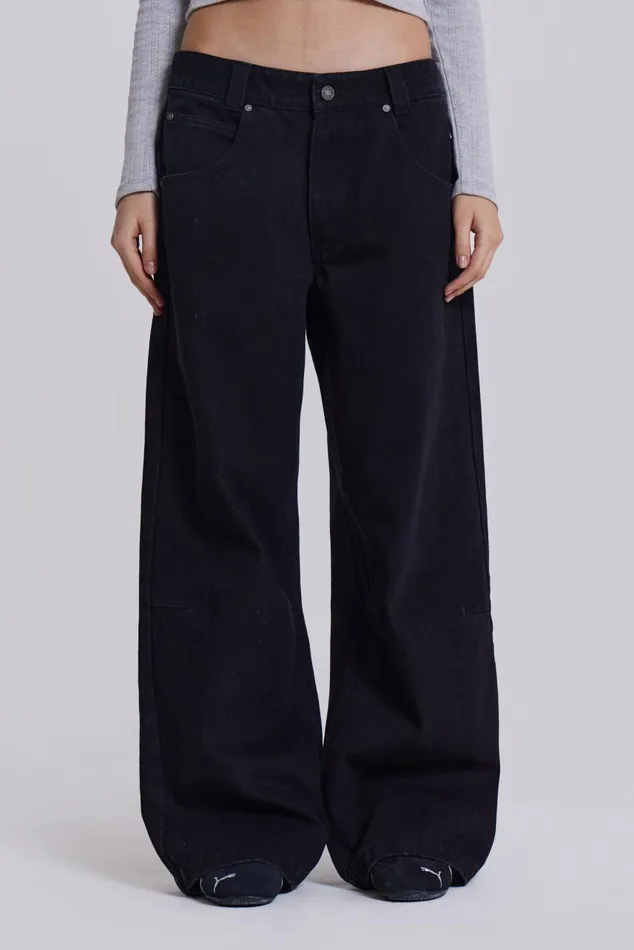 Women Solid Black Colossus Jeans Jaded London Jeans