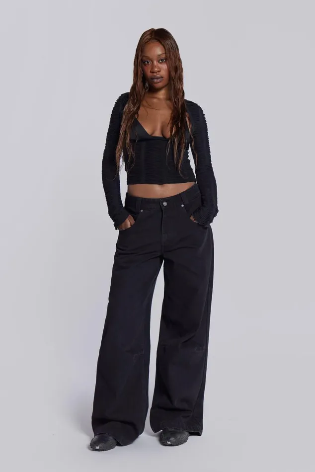 Women Solid Black Colossus Jeans Jaded London Jeans