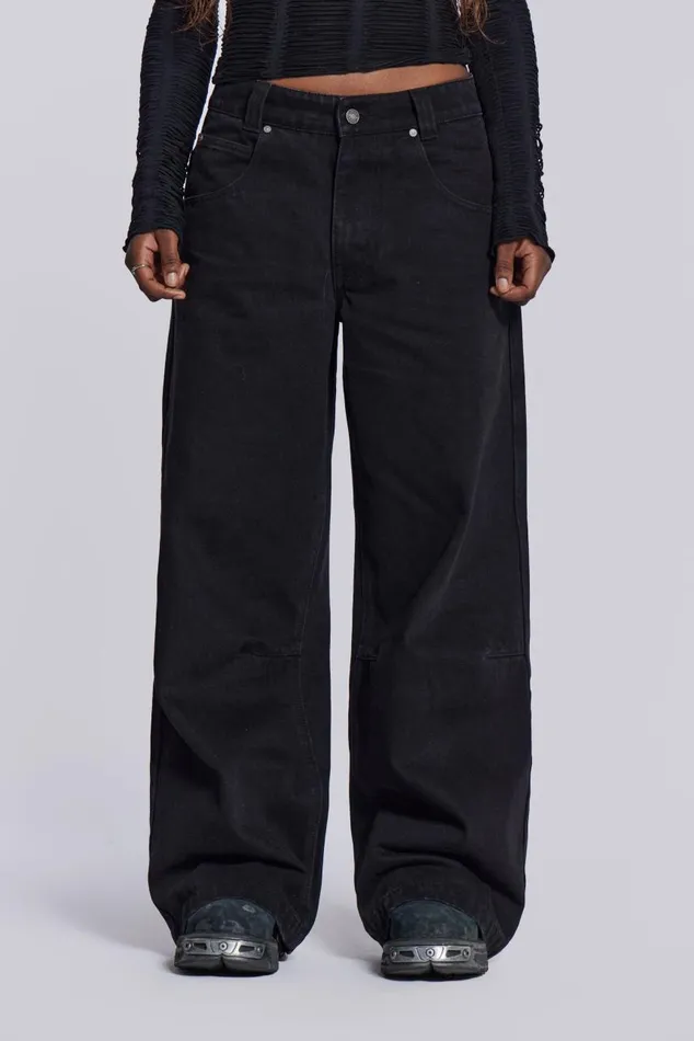 Women Solid Black Colossus Jeans Jaded London Jeans