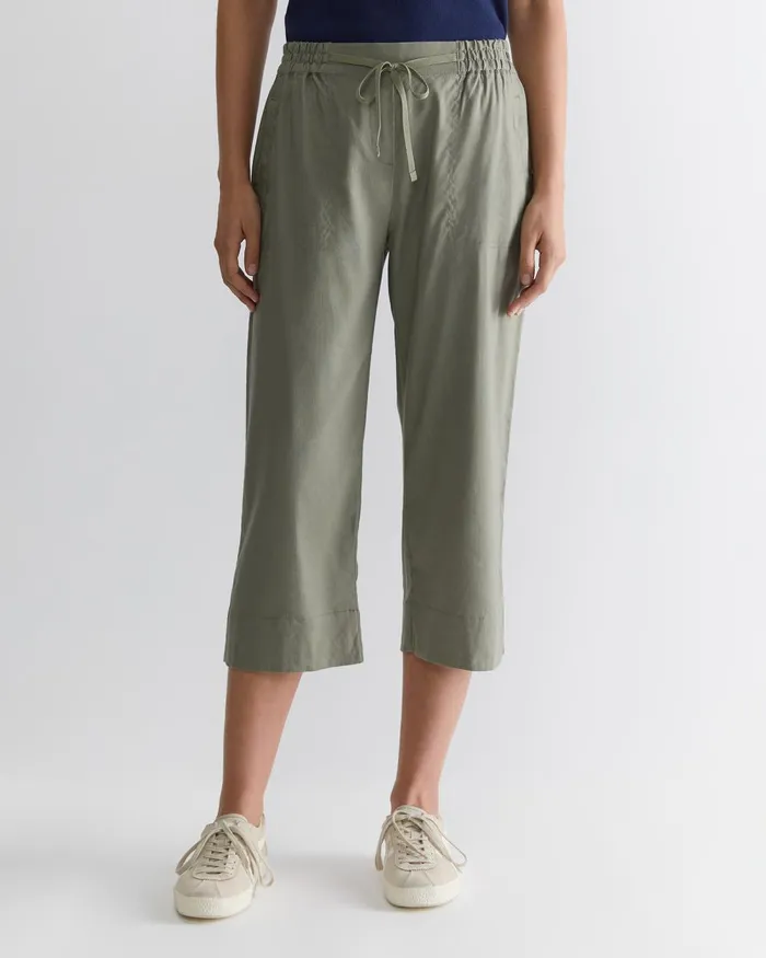 Women Sportscraft Pants Rosa Crop Linen Pant Khaki