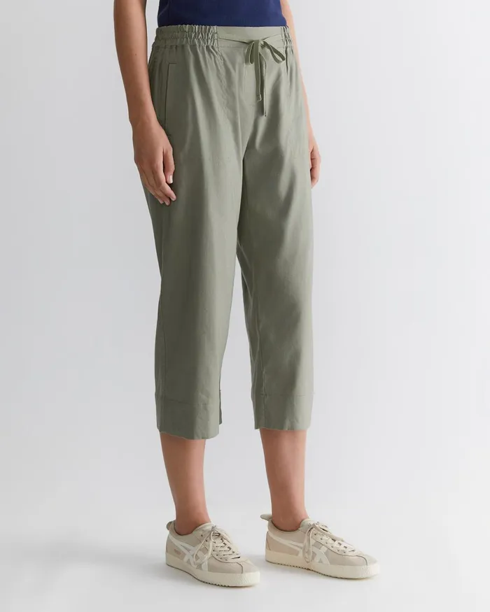 Women Sportscraft Pants Rosa Crop Linen Pant Khaki