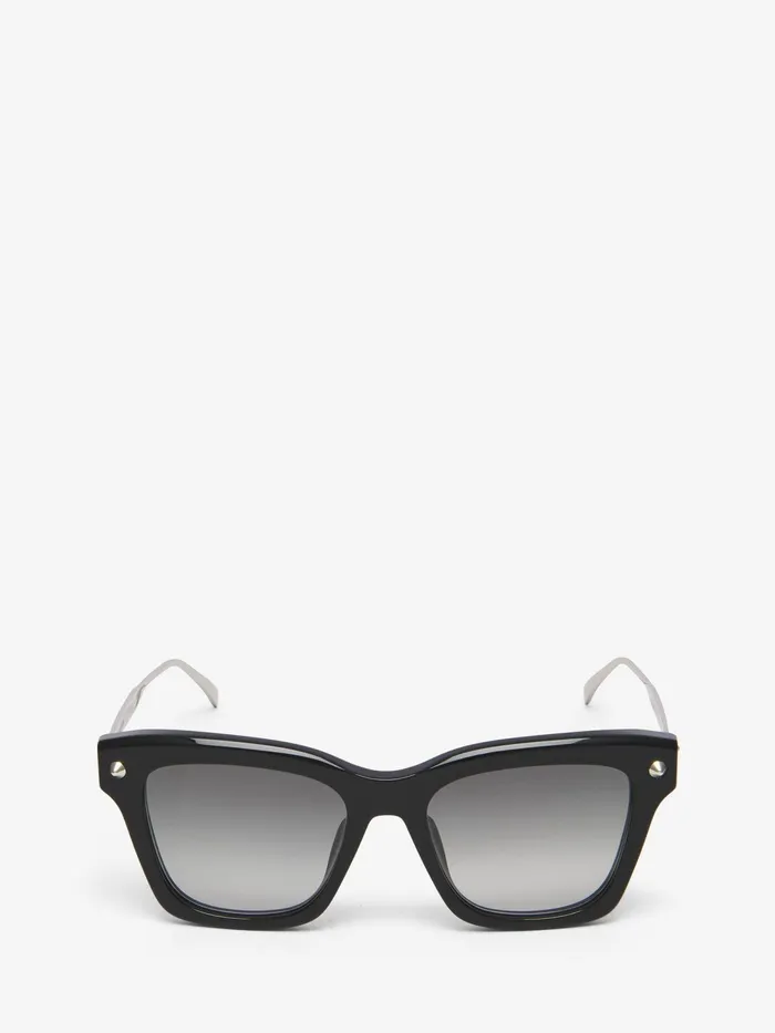 Women Sunglasses Alexander McQueen Spike Studs Soft Square Sunglasses Blackgrey Women Sunglasses Alexander McQueen Spike Studs Soft Square Sunglasses Blackgrey