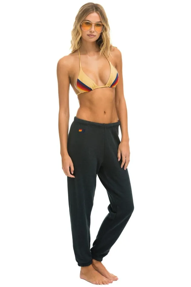 Women Sweatpants Aviator Nation 5 Stripe Sweatpants 8211 Charcoal Usa