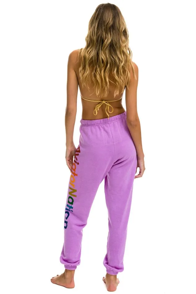 Women Sweatpants Aviator Nation Aspen Sweatpants 8211 Neon Purple