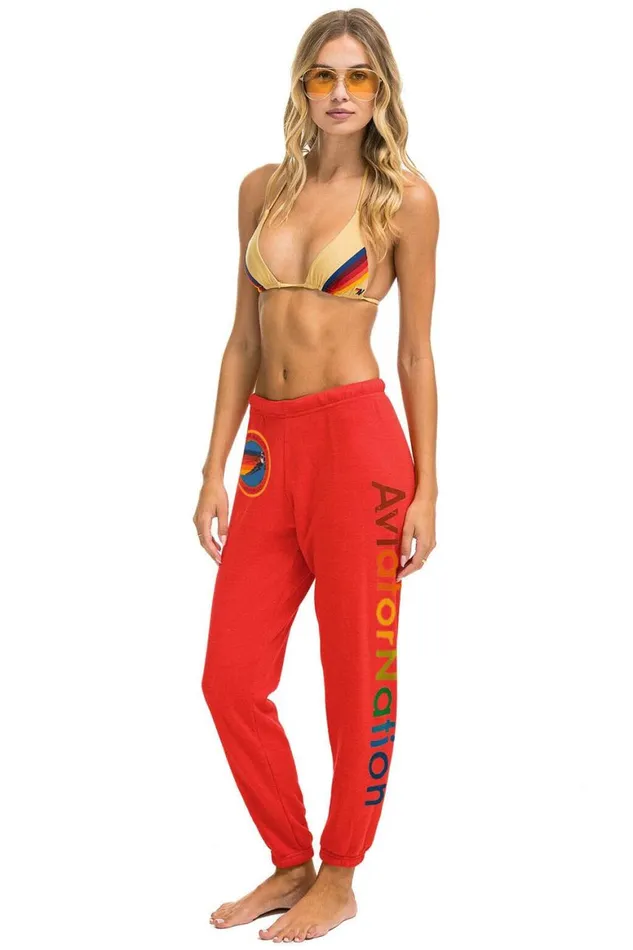 Women Sweatpants Aviator Nation Aspen Sweatpants 8211 Red