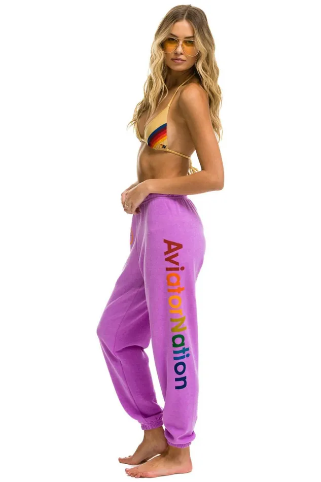 Women Sweatpants Aviator Nation La Jolla Sweatpants 8211 Neon Purple