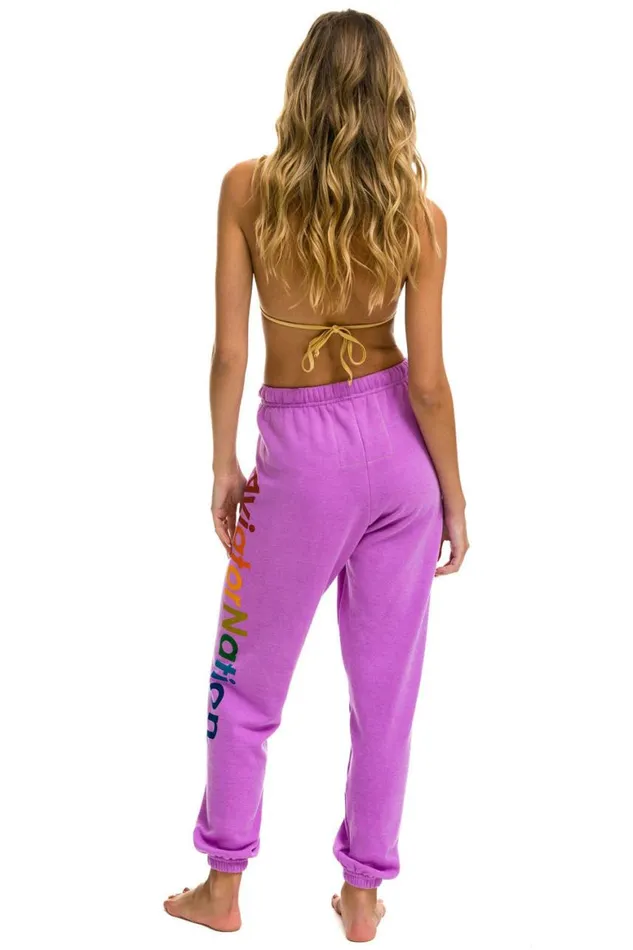 Women Sweatpants Aviator Nation La Jolla Sweatpants 8211 Neon Purple