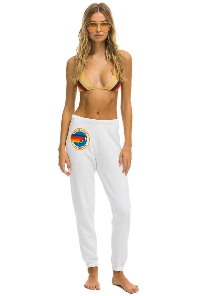 Women Sweatpants Aviator Nation La Jolla Sweatpants 8211 White