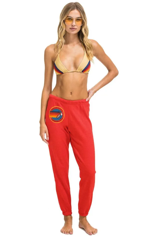Women Sweatpants Aviator Nation Laguna Beach Sweatpants 8211 Red