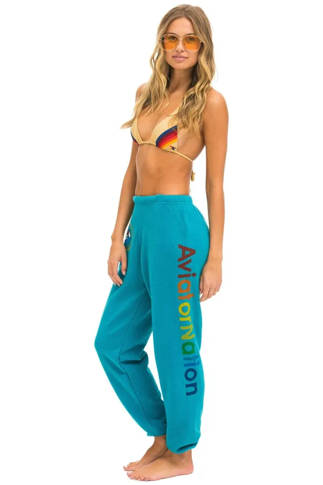 Women Sweatpants Aviator Nation Laguna Beach Sweatpants 8211 Teal