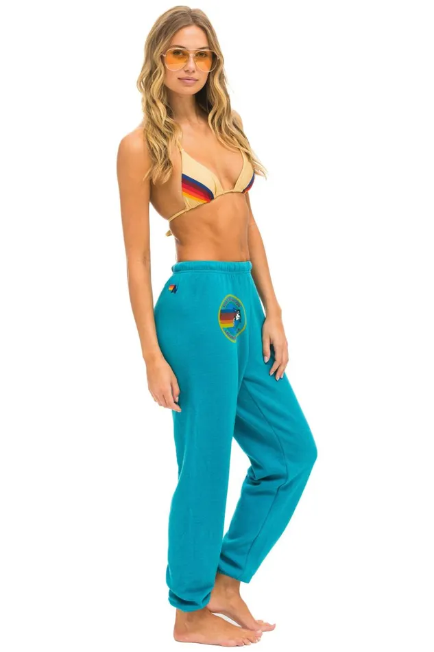 Women Sweatpants Aviator Nation Laguna Beach Sweatpants 8211 Teal