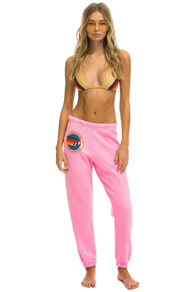 Women Sweatpants Aviator Nation North Shore Sweatpants 8211 Neon Pink