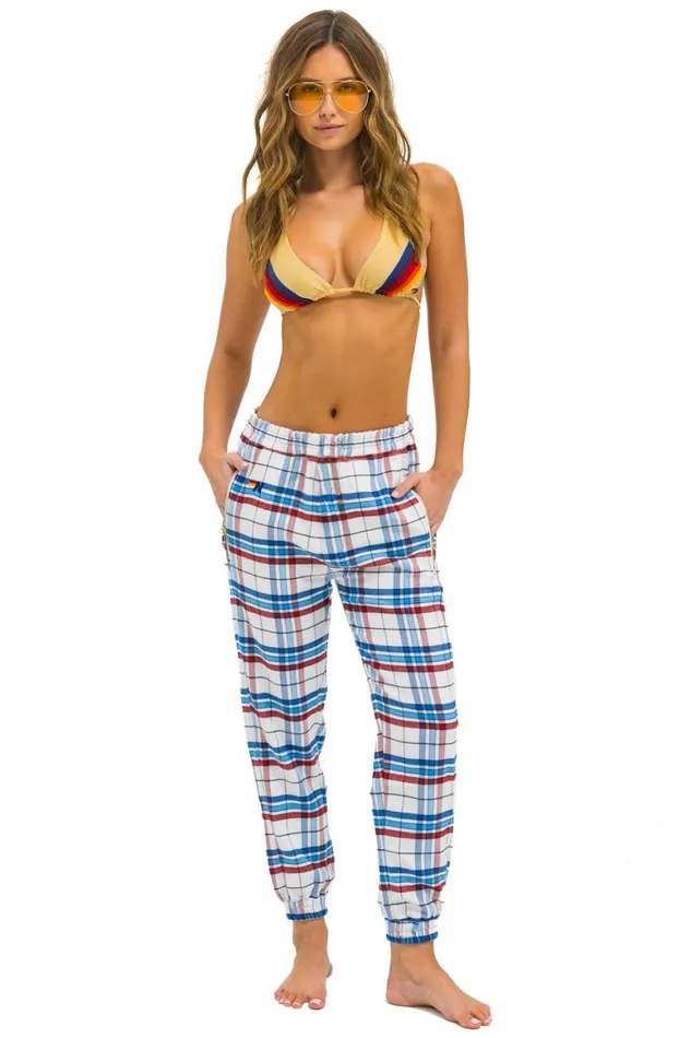 Women Sweatpants Aviator Nation Plaid Lodge Pant 8211 Montauk Plaid