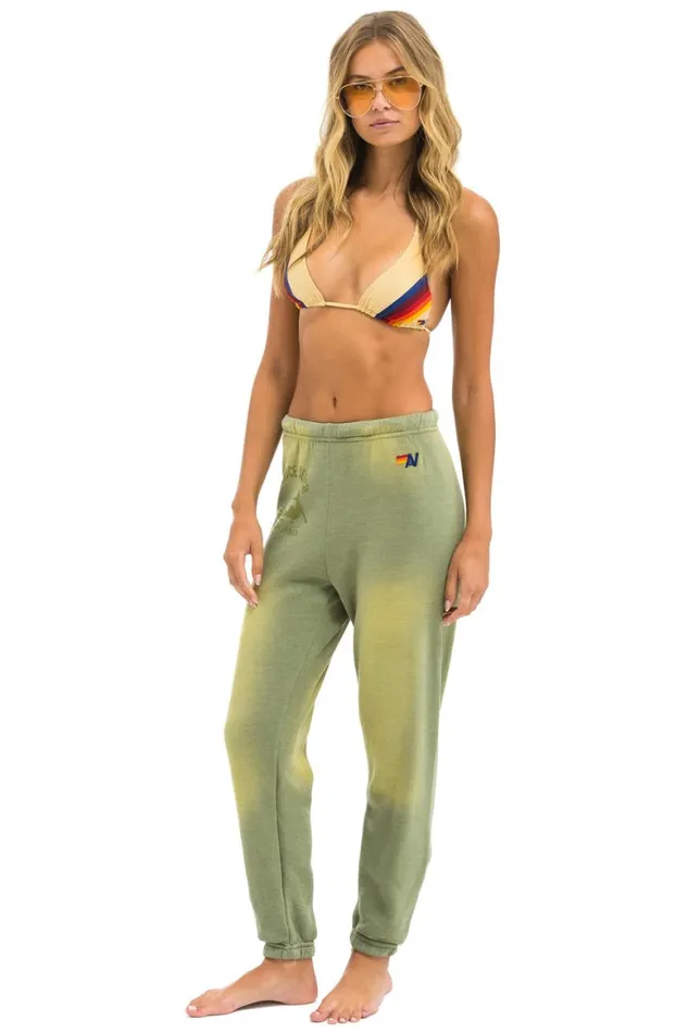 Women Sweatpants Aviator Nation Venice Surfer Sweatpants 8211 Faded Army