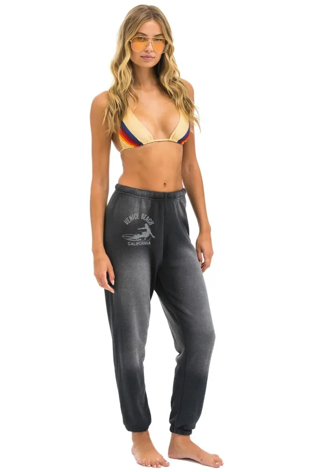 Women Sweatpants Aviator Nation Venice Surfer Sweatpants 8211 Faded Smoke