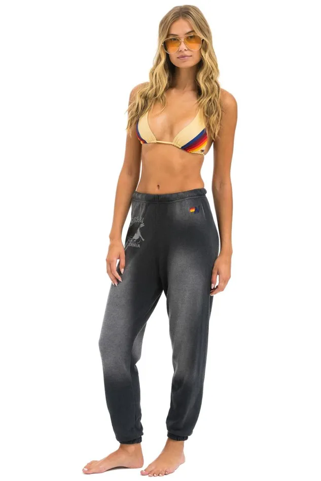 Women Sweatpants Aviator Nation Venice Surfer Sweatpants 8211 Faded Smoke