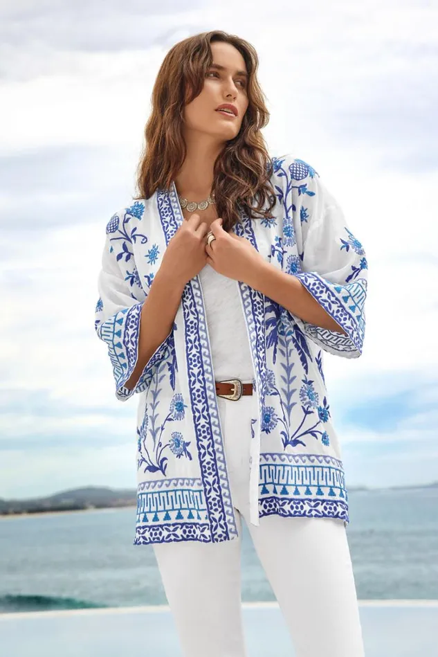 Women TARRA KIMONO White Johnny Was Kimonos Women TARRA KIMONO White Johnny Was Kimonos
