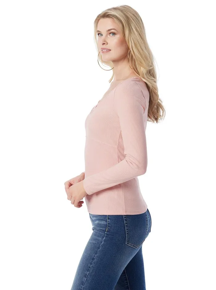 Women Tops and Tees Jessica Simpson Abbey Sweatheart Top In Silver Pink
