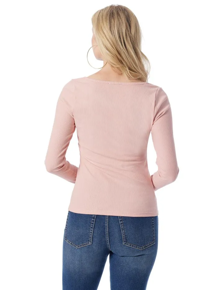 Women Tops and Tees Jessica Simpson Abbey Sweatheart Top In Silver Pink
