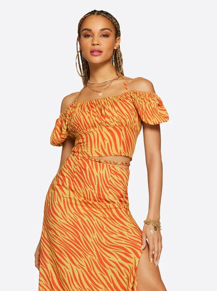 Women Tops and Tees Jessica Simpson Irin Top In Savanna Zebra