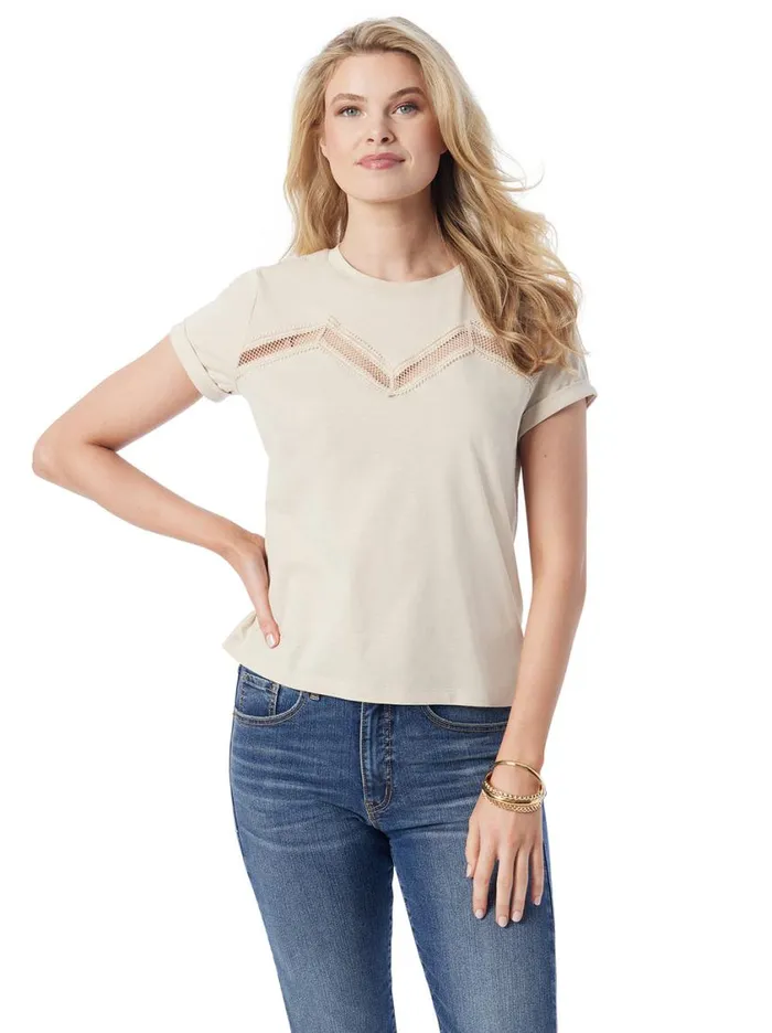 Women Tops and Tees Jessica Simpson Valeriya Tee In Parchment