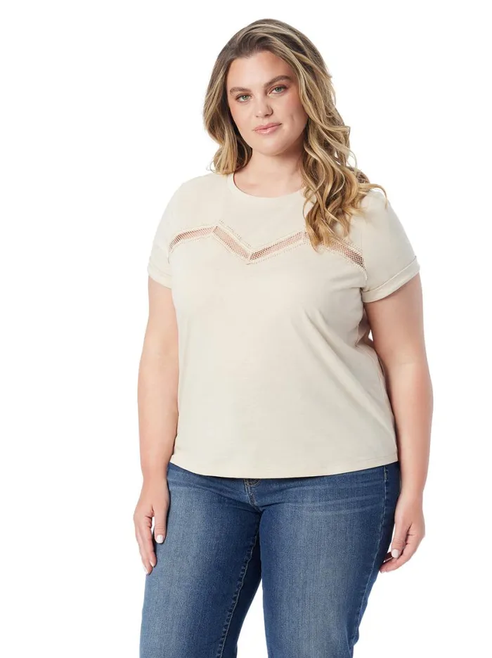 Women Tops and Tees Jessica Simpson Valeriya Tee In Parchment