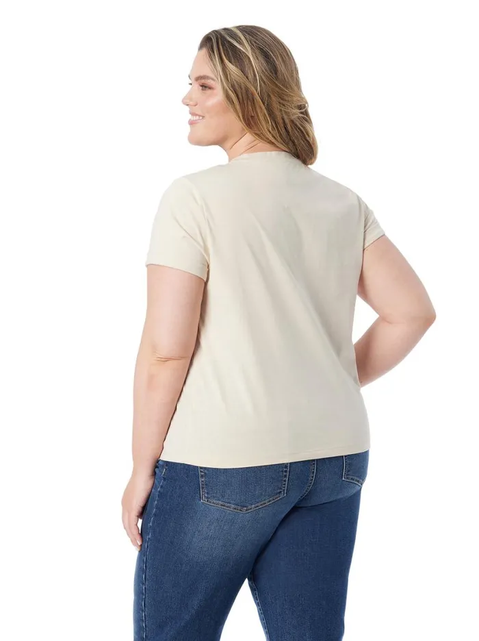 Women Tops and Tees Jessica Simpson Valeriya Tee In Parchment