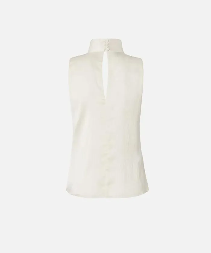 Women Topwear Pinko Crinkle Satin Top With Draping Lily White Women Topwear Pinko Crinkle Satin Top With Draping Lily White