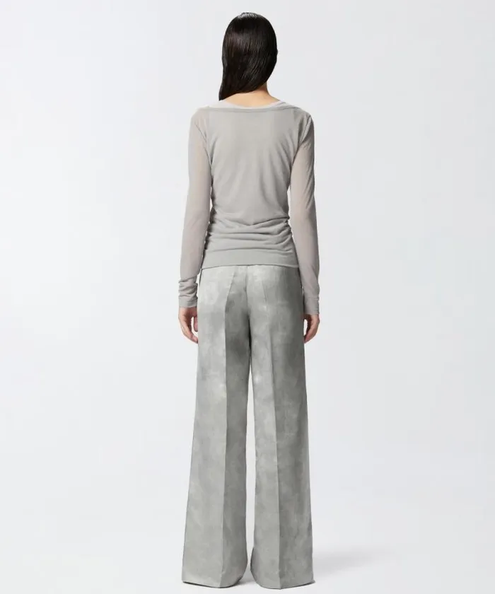Women Topwear Pinko Lightweight Gauze Jersey Sweater With Long Sleeves Dark Greygrey