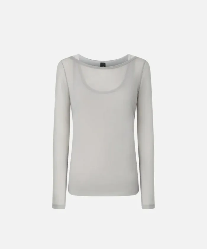Women Topwear Pinko Lightweight Gauze Jersey Sweater With Long Sleeves Dark Greygrey