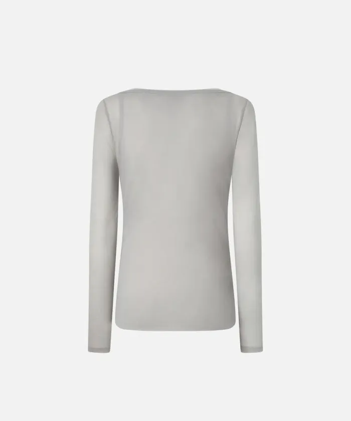 Women Topwear Pinko Lightweight Gauze Jersey Sweater With Long Sleeves Dark Greygrey