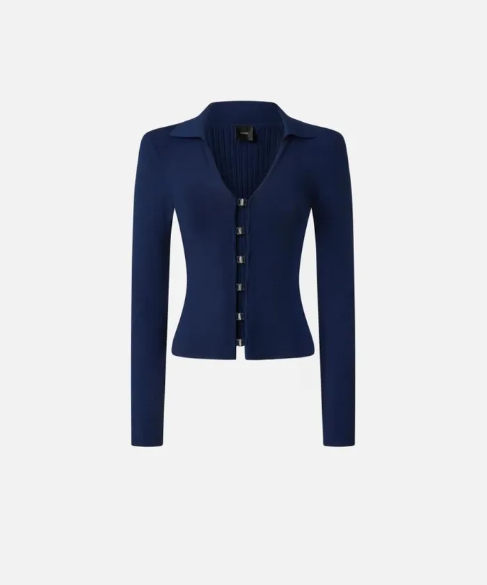 Women Topwear Pinko Longsleeved Sweater With Wide Neck Gloomy Blue