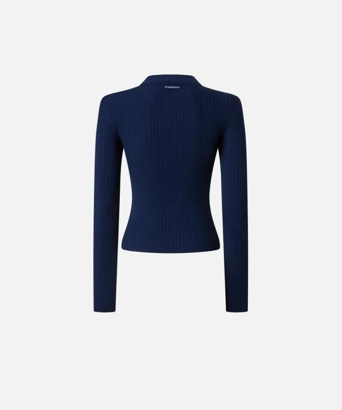 Women Topwear Pinko Longsleeved Sweater With Wide Neck Gloomy Blue