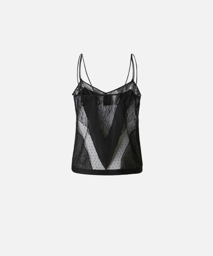 Women Topwear Pinko Patchwork Lingerie Top Limo Black Women Topwear Pinko Patchwork Lingerie Top Limo Black