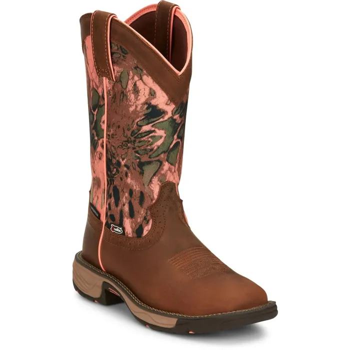 WOMEN Trekker 11034 Waterproof Work Boot Russet Brown Justin Boots Work