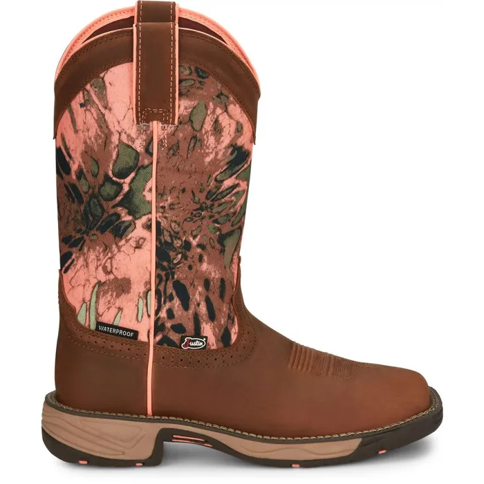 WOMEN Trekker 11034 Waterproof Work Boot Russet Brown Justin Boots Work