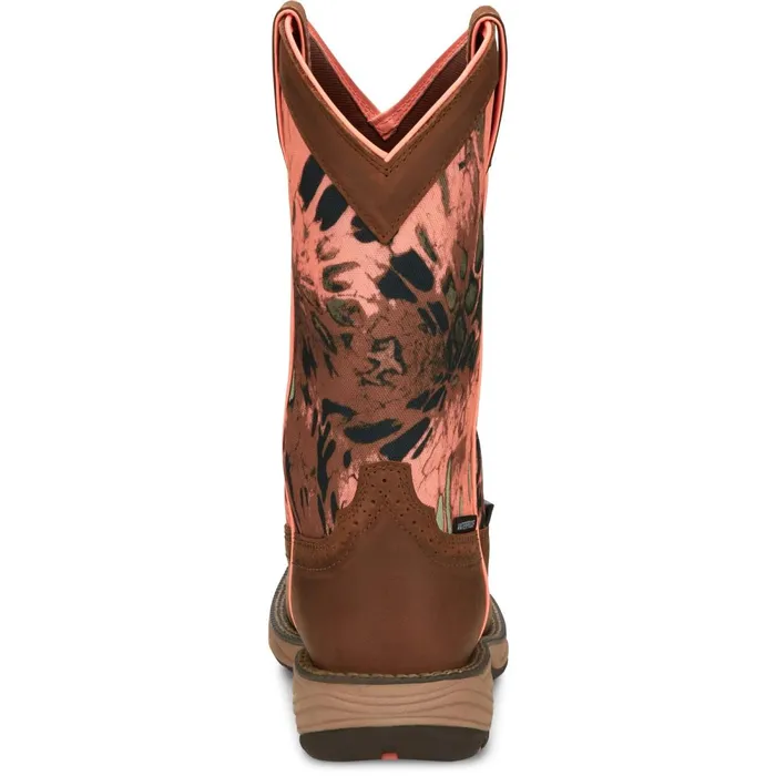 WOMEN Trekker 11034 Waterproof Work Boot Russet Brown Justin Boots Work