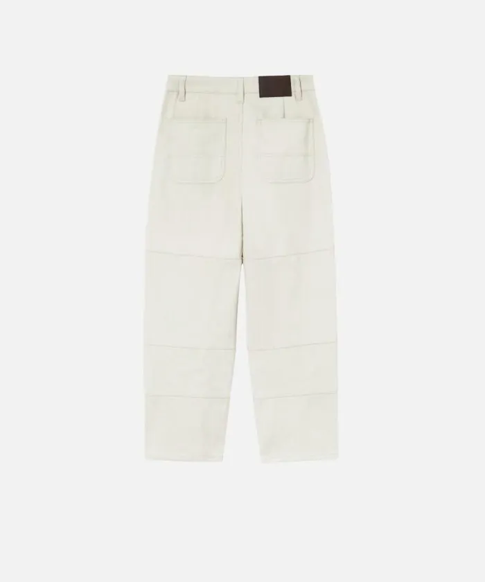 Women Trousers Pinko Cotton Bull Trousers With Pointed Studs Fog Beige Women Trousers Pinko Cotton Bull Trousers With Pointed Studs Fog Beige