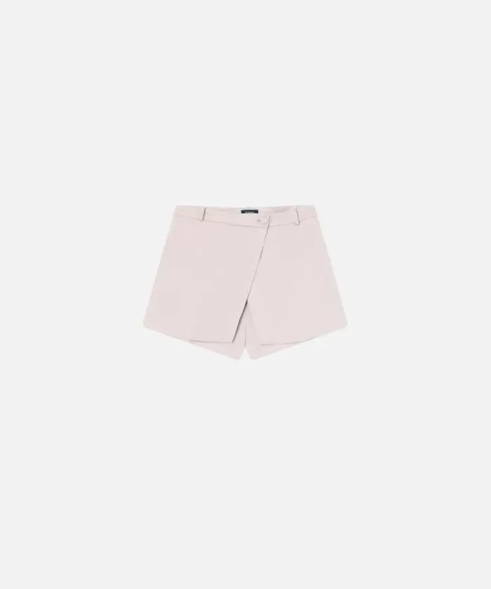 Women Trousers Pinko Crossoverfront Shorts In Technical Cady Zephyr Pink Women Trousers Pinko Crossoverfront Shorts In Technical Cady Zephyr Pink