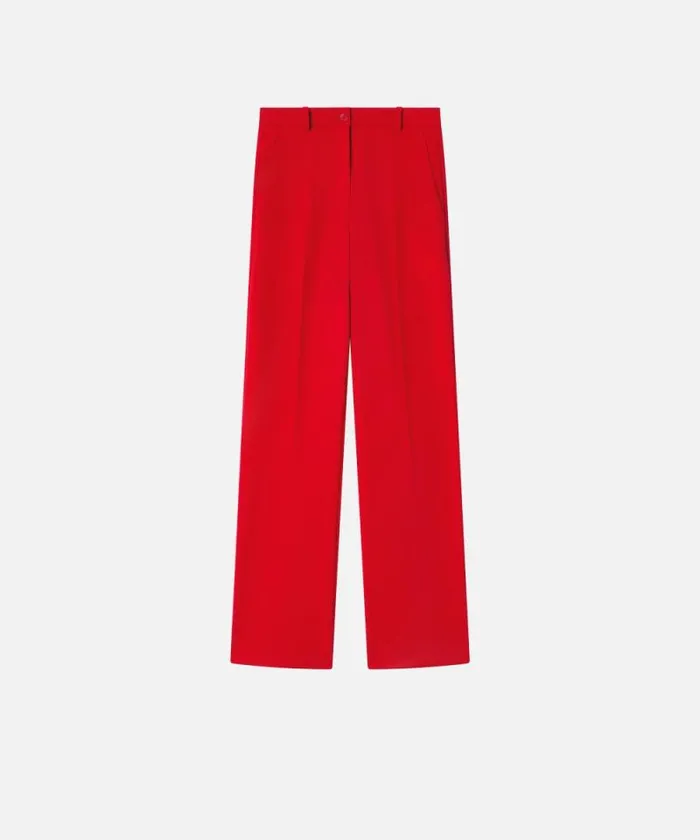 Women Trousers Pinko Elegant Full Milanoknit Straightleg Trousers Tango Red Women Trousers Pinko Elegant Full Milanoknit Straightleg Trousers Tango Red