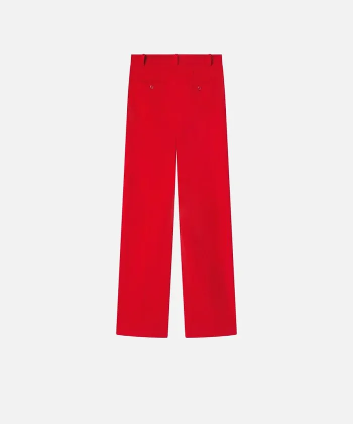 Women Trousers Pinko Elegant Full Milanoknit Straightleg Trousers Tango Red Women Trousers Pinko Elegant Full Milanoknit Straightleg Trousers Tango Red