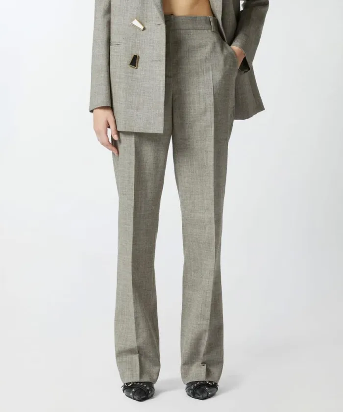 Women Trousers Pinko Frescolana Straightcut Trousers With Pockets Beigecreta Women Trousers Pinko Frescolana Straightcut Trousers With Pockets Beigecreta
